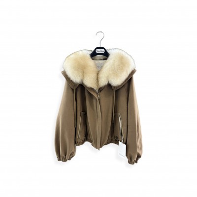 MAX MARA DOWN JACKET WITH FUR COLLAR 